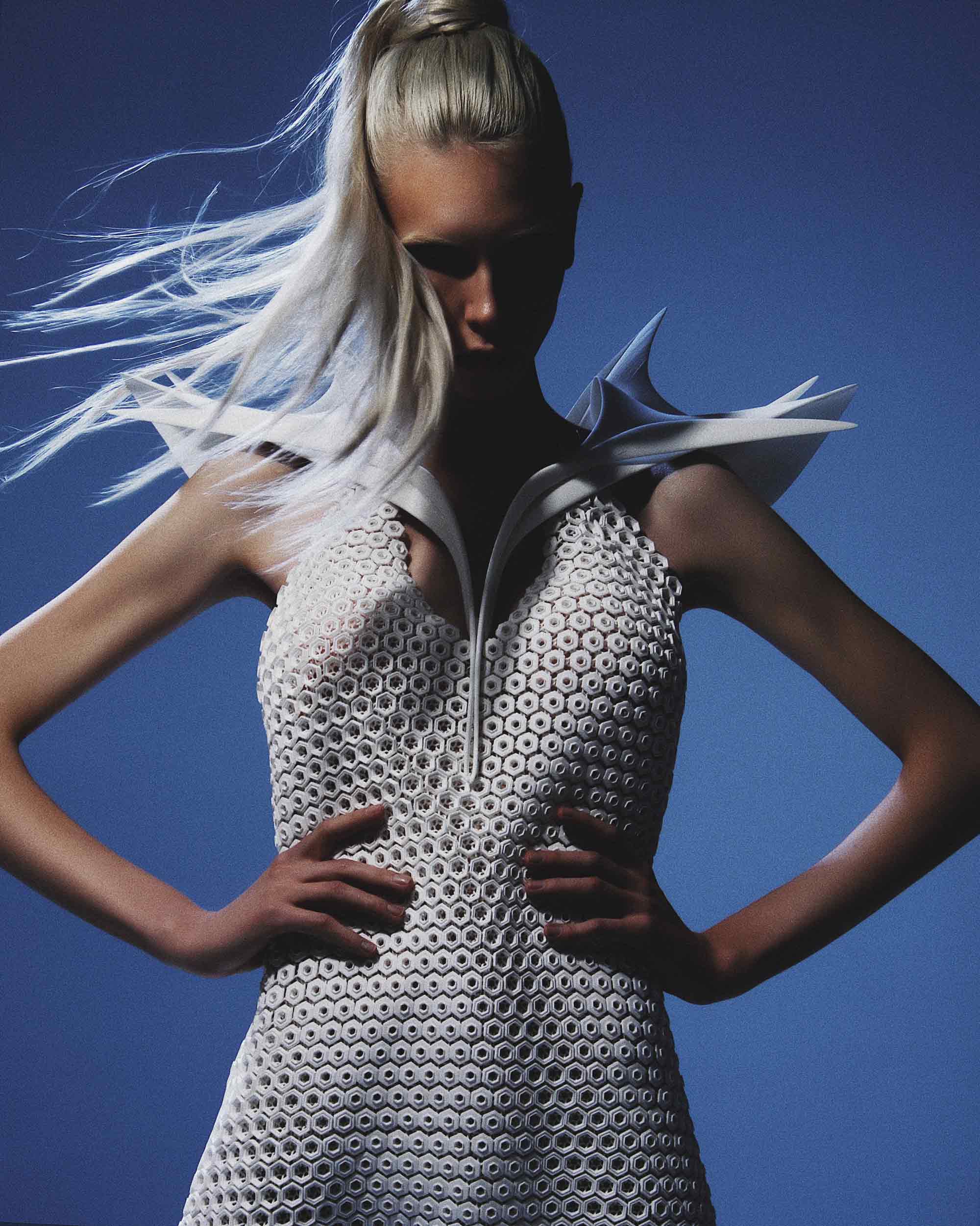 3d plastic printed dress