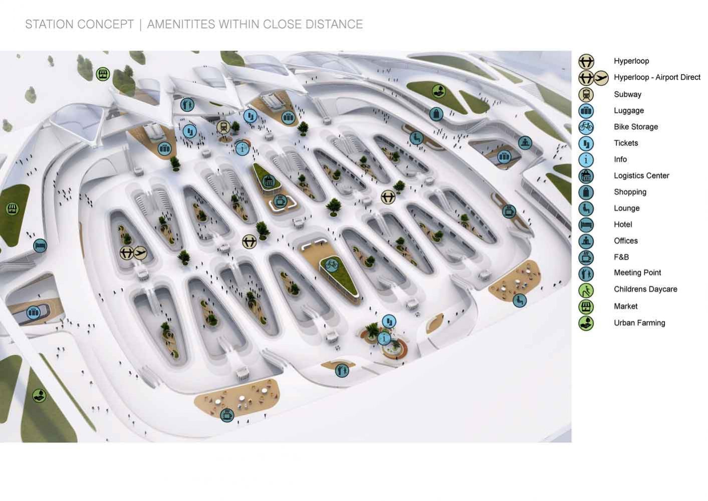 UNStudio Shares Vision for Tessellated Hyperloop Station
