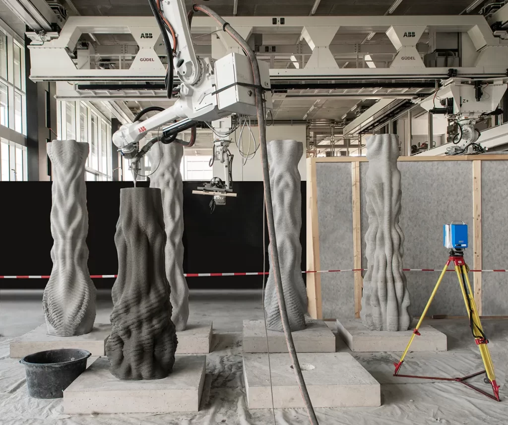 Students created 3D-printed concrete choreography pillars for dancers