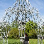 First architectural structure made of hybrid cast metal and 3d printed mold