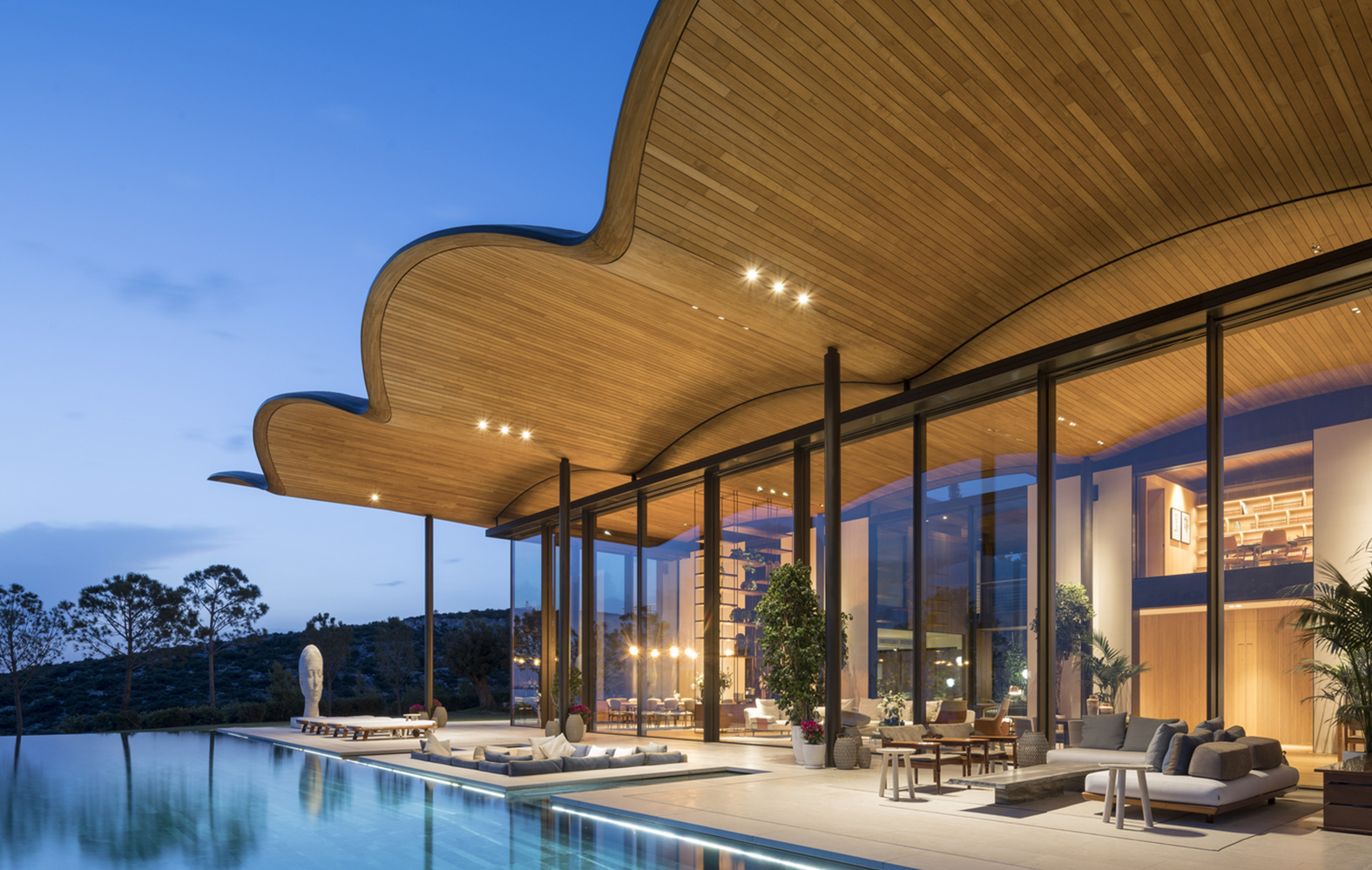 Dolunay Villa by Foster + Partners, surrounded by centuries-old olive trees - Parametric Architecture