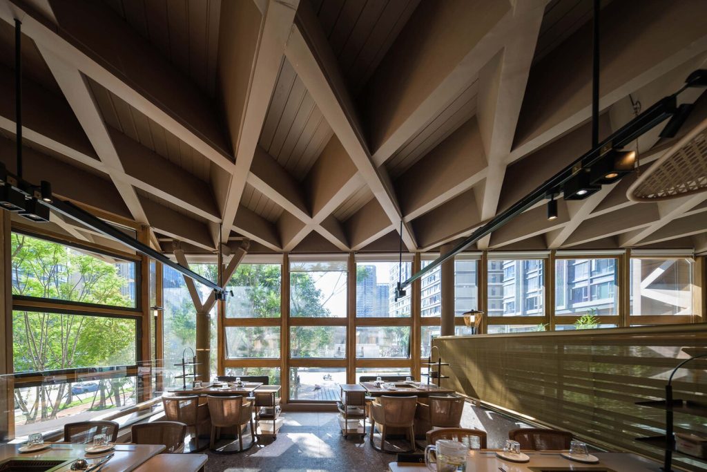 timber roofed restaurant