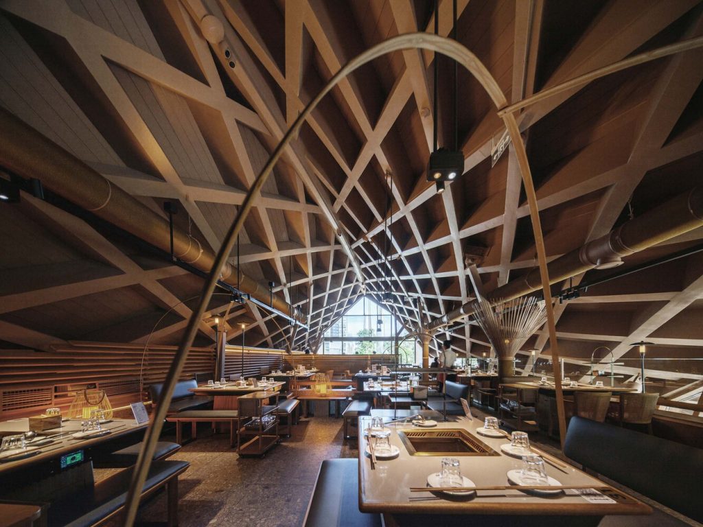 timber roofed restaurant
