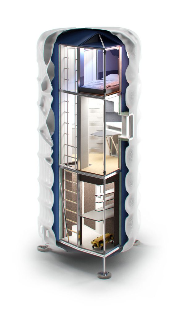 Rosie, 3D отпечатан лунен дом, проектиран от SAGA