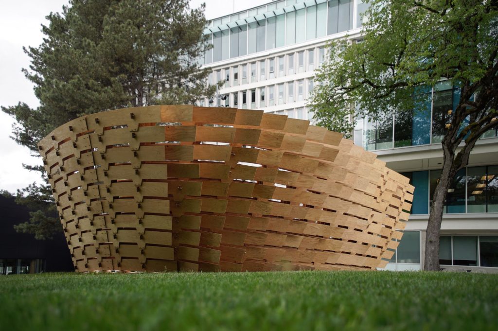 The Millefeuille Pavilion, a robotically fabricated temporary pavilion