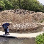 TOROO Pavilion defined by a fluid bamboo line network by LEAD