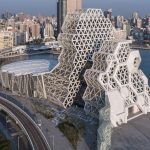 The hexagonal grid of Kaohsiung Pop Music Center designed by Manuel Monteserín