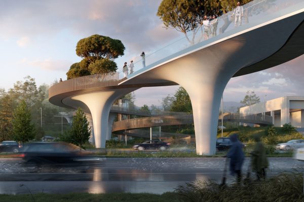 ATRIUM designed Kazakh ornaments inspired pedestrian bridge in Almaty