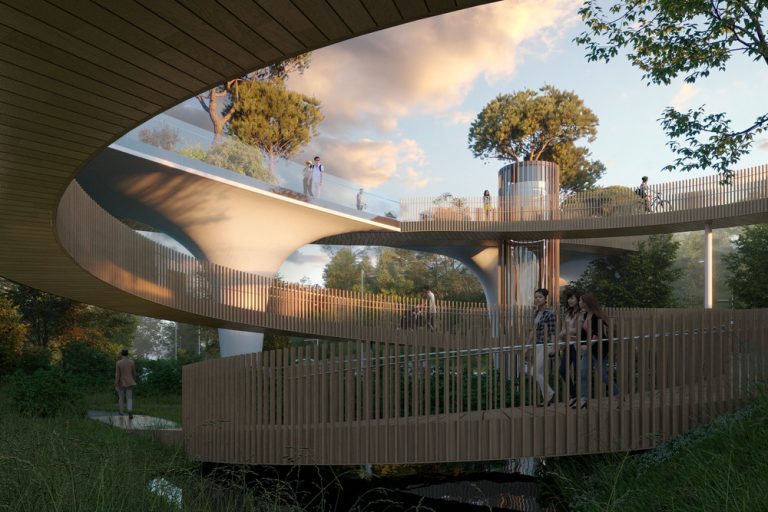 ATRIUM designed Kazakh ornaments inspired pedestrian bridge in Almaty
