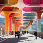 AI-powered pedestrian bridge designs for a dynamic cityscape