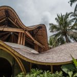 Yoga & Spa Ubud features bamboo arches that frame panoramic views of the surrounding