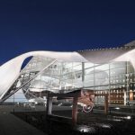 Art Gallery of Alberta features curvilinear canopy that is inspired by the northern lights