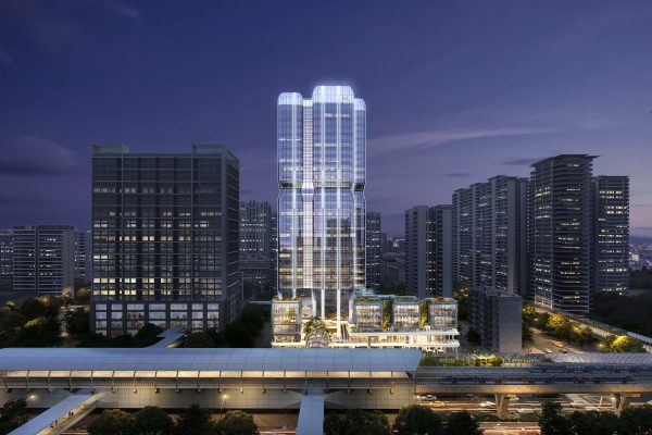 Xiyue Tower integrates various functions into a bamboo-formed building