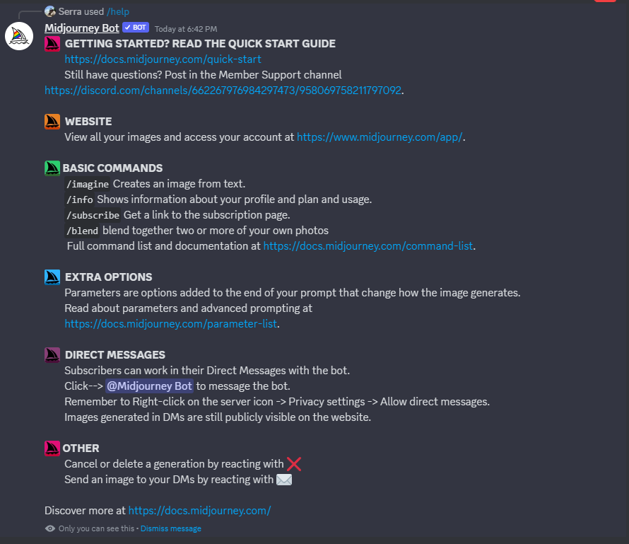 Midjourney Discord Interface