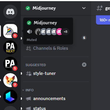 Midjourney Discord Interface