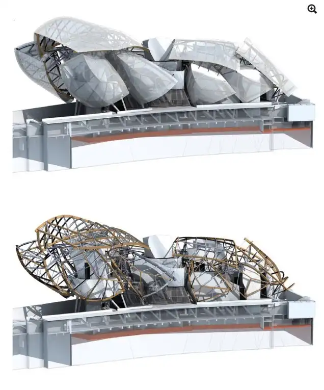 Sectional renders of Fondation Louis Vuitton by Gehry Partners ©The Architectural Review, Interoperability Tools