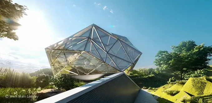 Engineering Marvel at Loreley Features Solid Steel Nodes in Glass Boulder