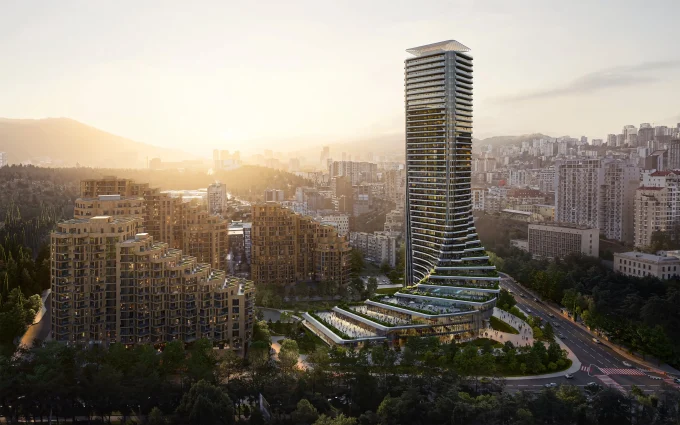 ZHA Sets Footprint in Tbilisi, Georgia with Terraced Cityzen Tower