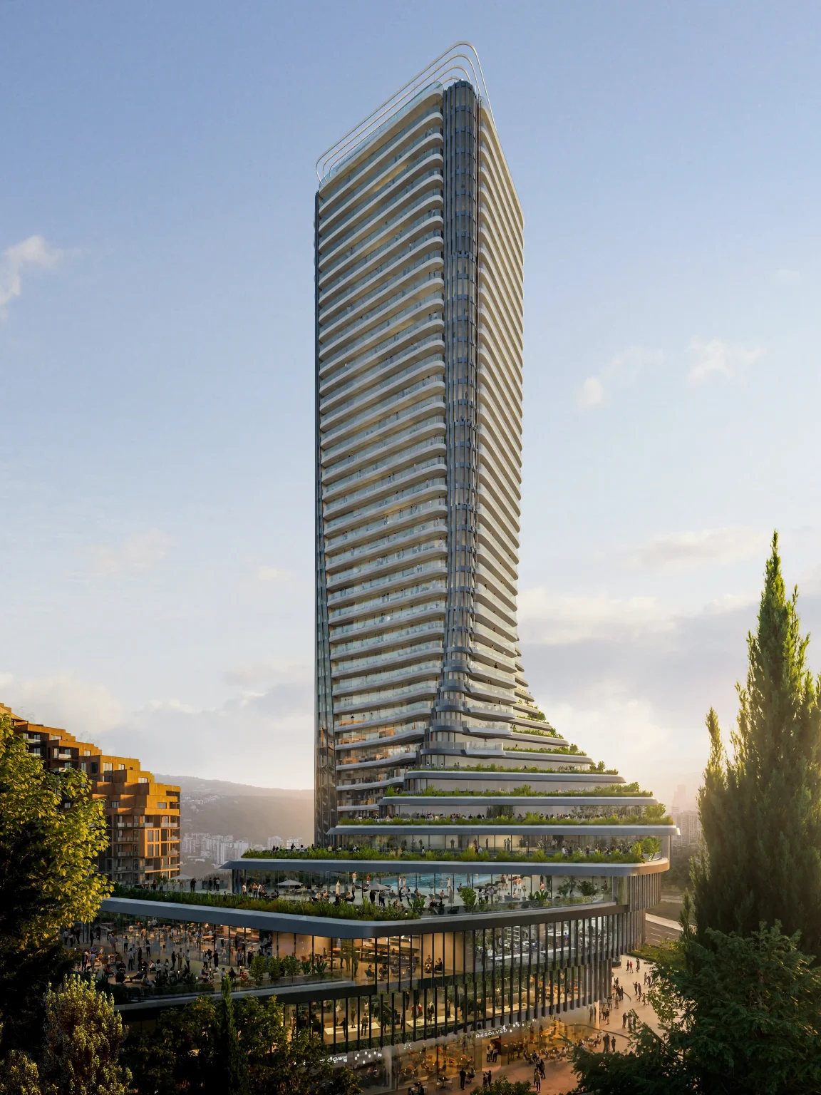 ZHA Sets Footprint in Tbilisi, Georgia with Terraced Cityzen Tower