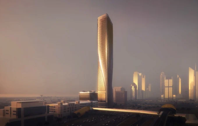 UNStudio's 302 Meter Tall Al Wasl Tower in Dubai Nears Completion 