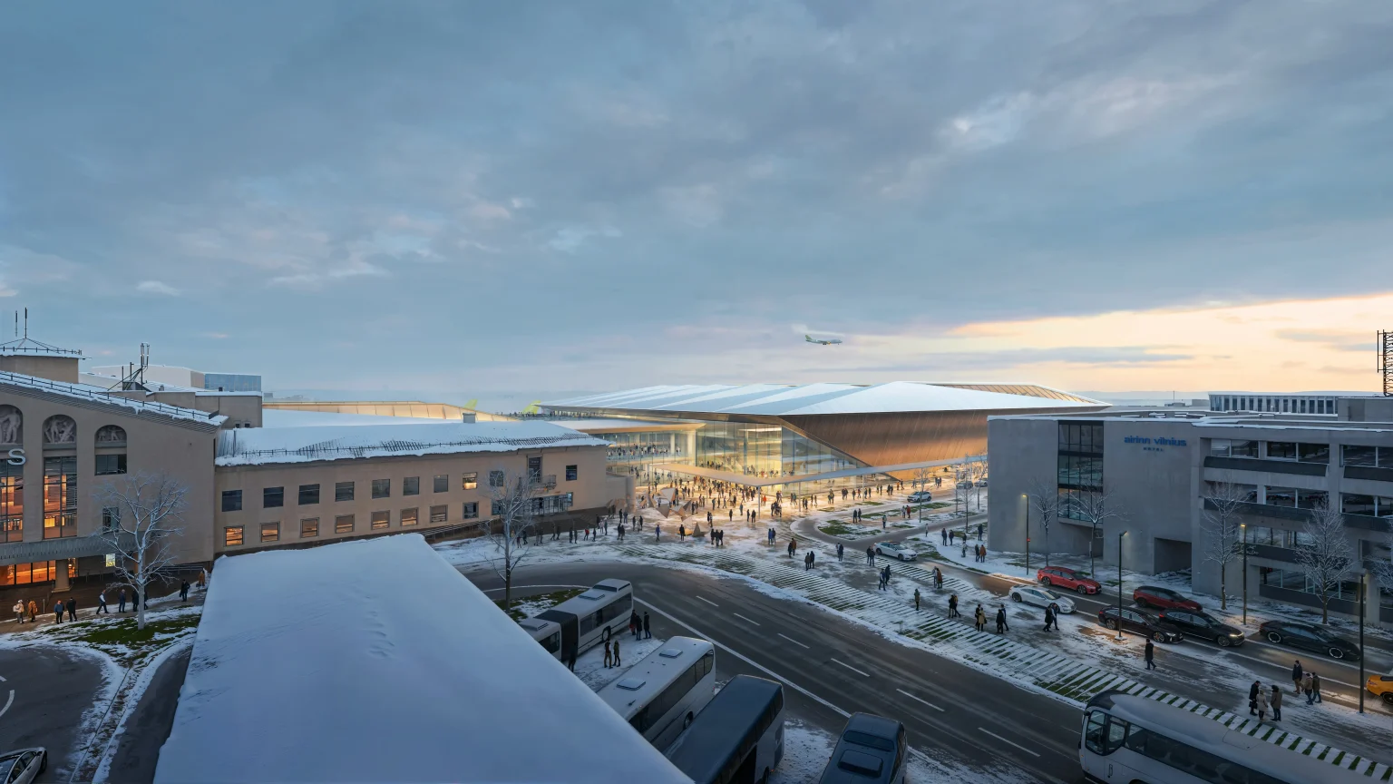 ZHA Wins Competition for New Arrivals Terminal at Vilnius Airport in Lithuania