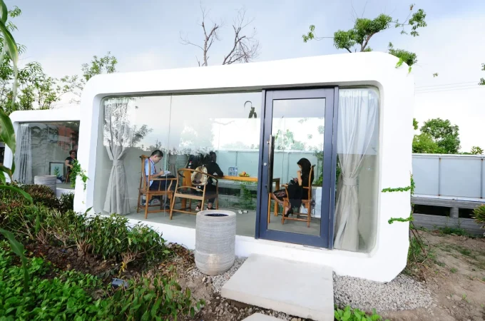 A 3D-printed living room by Shanghai WinSun Decoration Design Engineering Co., Ltd.