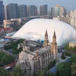 China Installs World’s Largest Inflatable Dome to Contain Construction Pollution in Jinan
