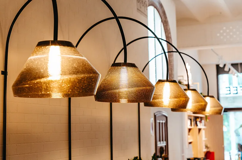 3D-Printed Interior from Coffee Waste for Barcelona’s D·Origen Café by LOWPOLY
