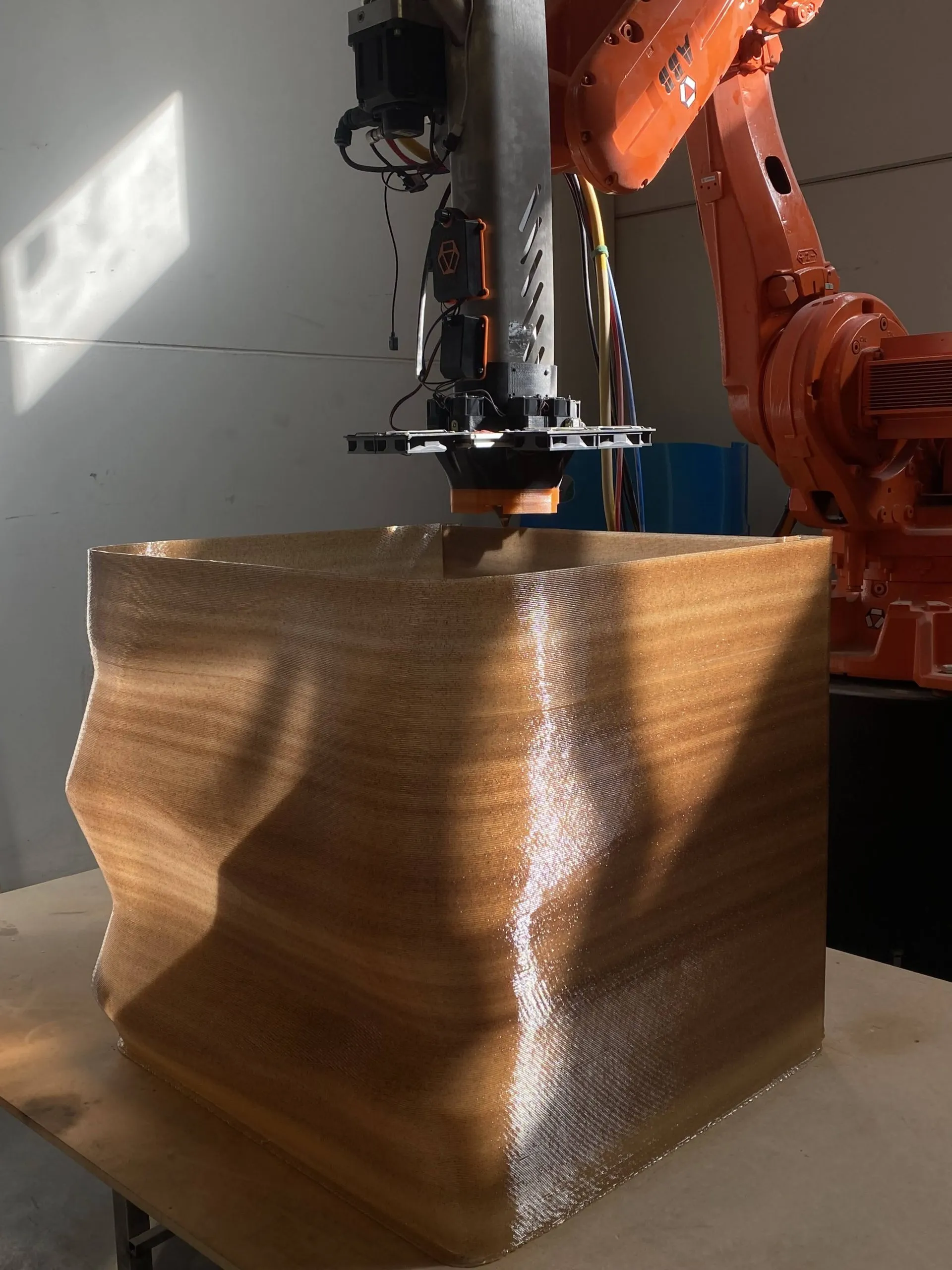 3D-Printed Interior from Coffee Waste for Barcelona’s D·Origen Café by LOWPOLY