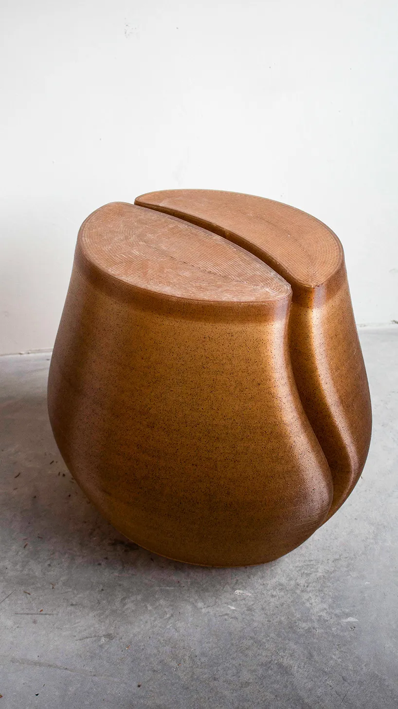 3D-Printed Interior from Coffee Waste for Barcelona’s D·Origen Café by LOWPOLY