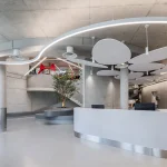 Curved Concrete Vet Hospital in Tirana by Davide Macullo Architects