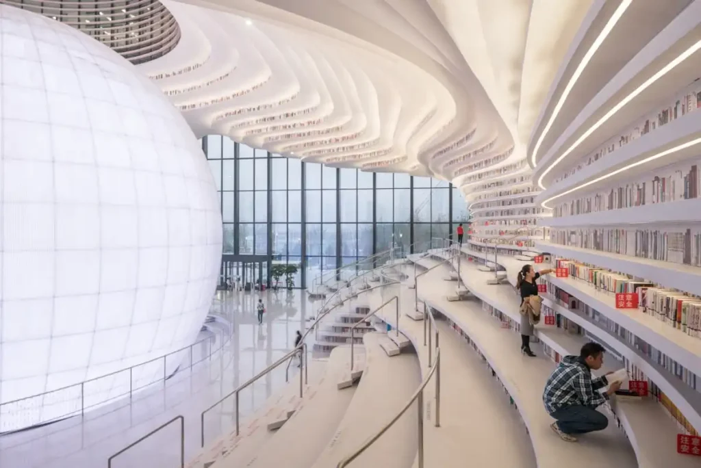 6 Examples of Library Architecture, a Haven for Bookworms 3 Tianjin Binhai Library, China
