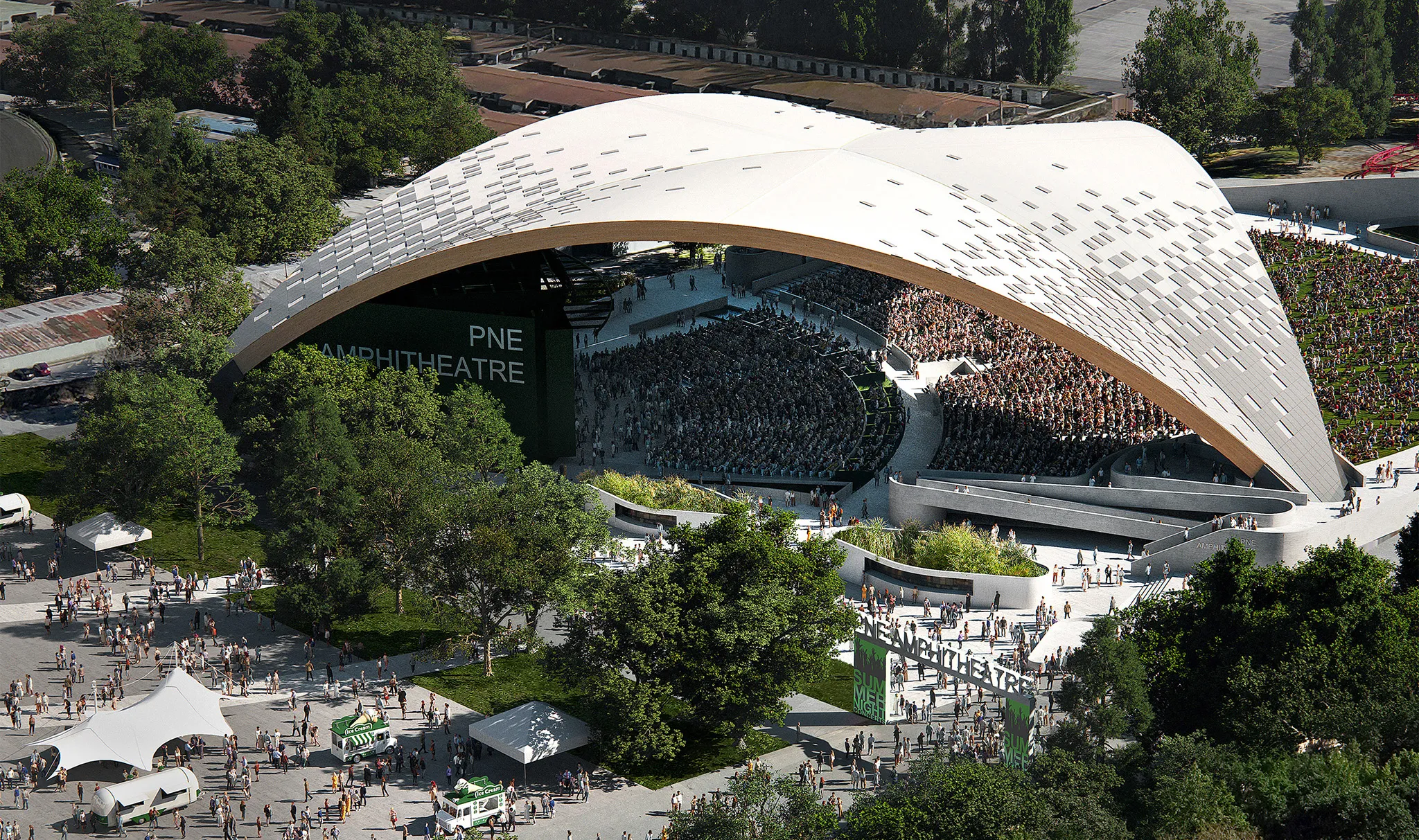 World’s Largest Free-Span Timber Roof Underway at Vancouver’s Freedom Mobile Arch