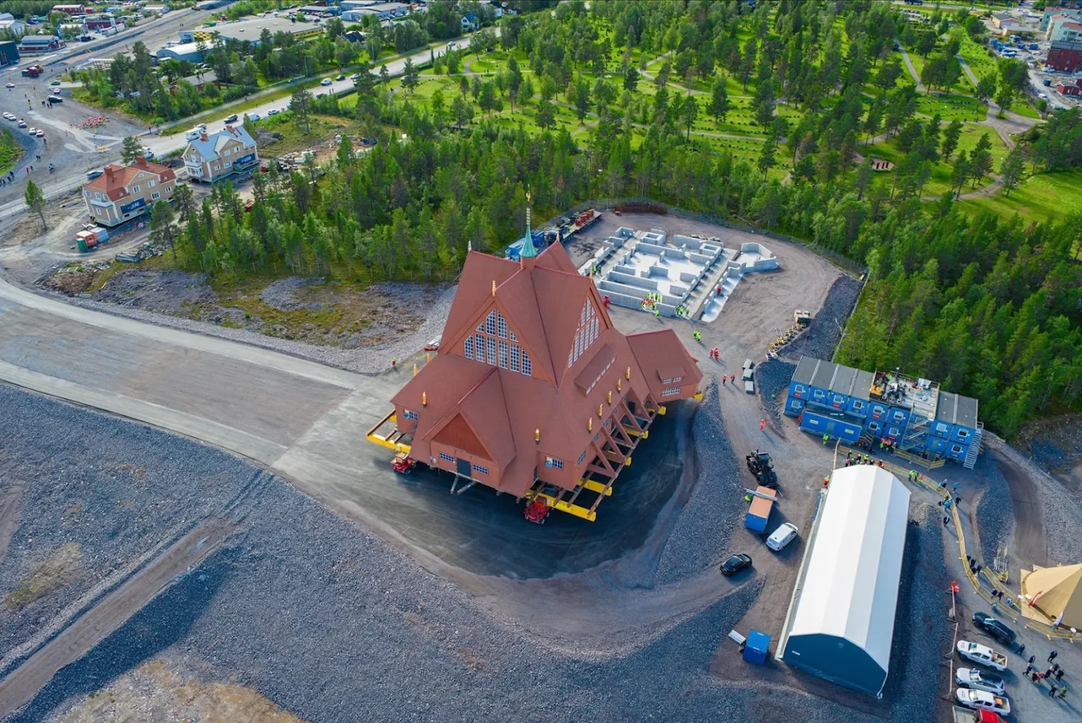 Sweden’s Kiruna Church Relocated in One Piece.