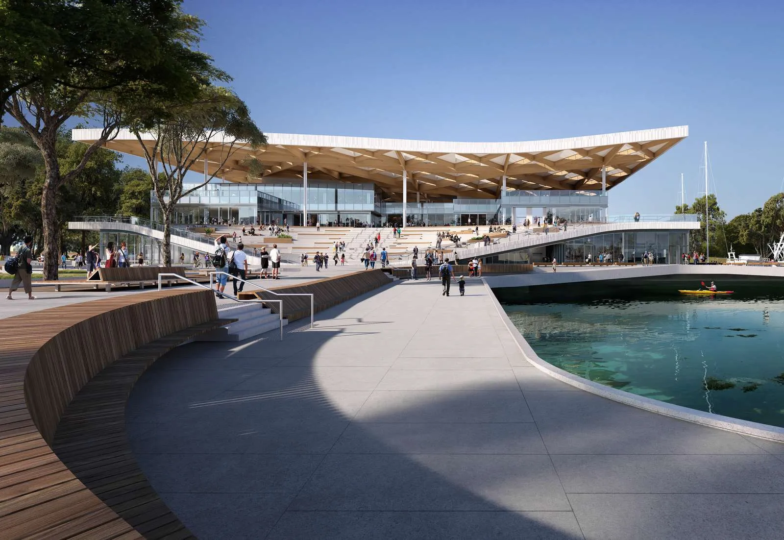 Sydney Fish Market Roof Unveils Multicolored Light Display Over the Harbour 14 3XN-Sydney Fish Market