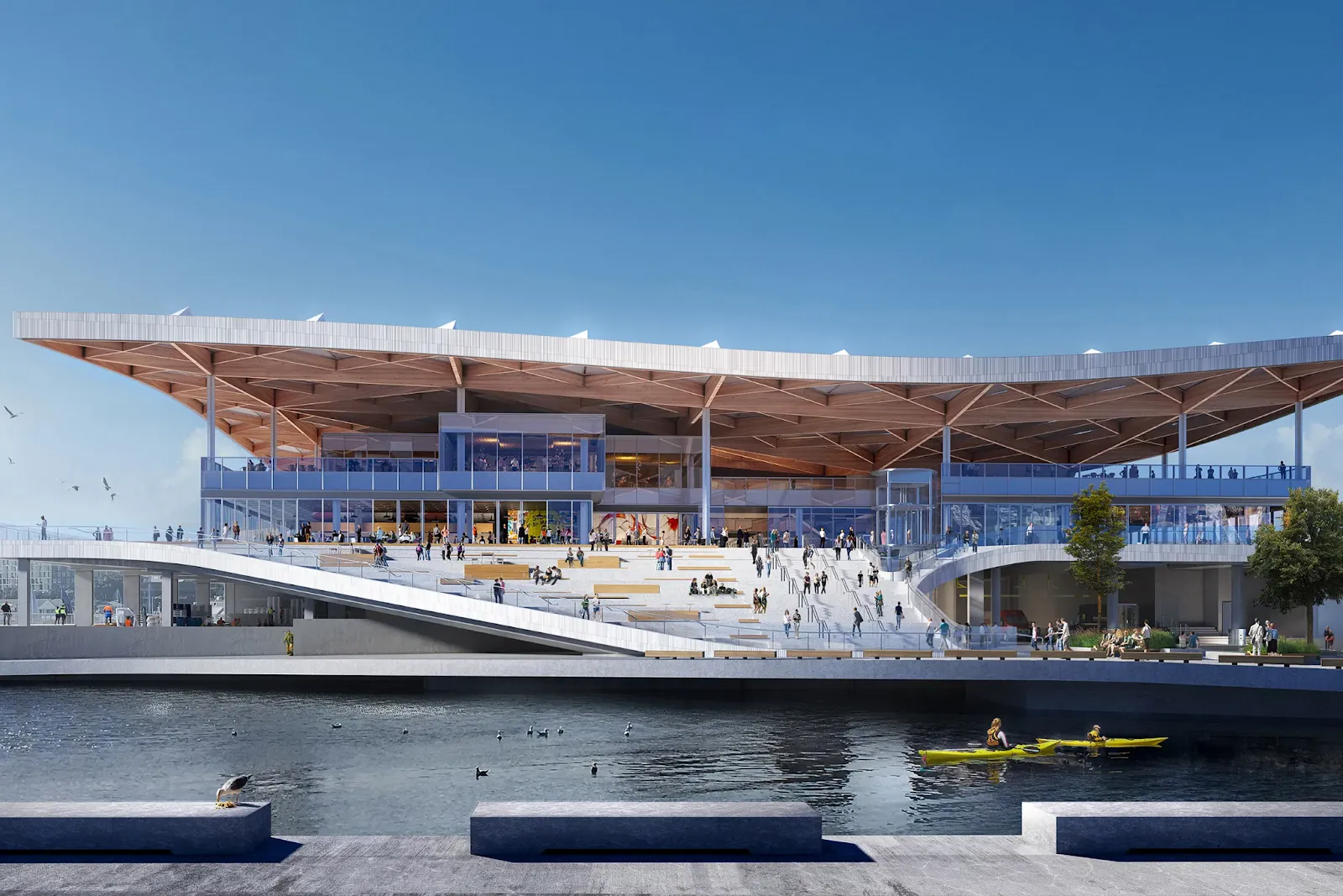 Sydney Fish Market Roof Unveils Multicolored Light Display Over the Harbour 12 3XN, Sydney Fish Market