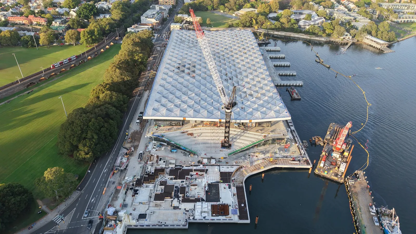 Sydney Fish Market Roof Unveils Multicolored Light Display Over the Harbour 7 3XN, Sydney Fish Market
