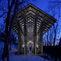 Thorncrown Chapel by E. Fay Jones in the Ozark Mountains