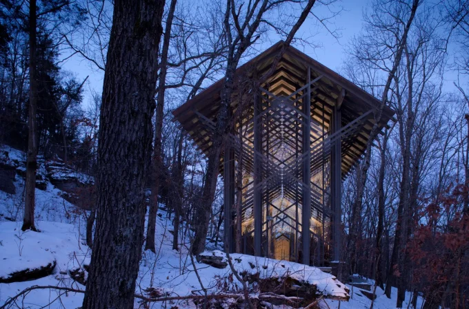 Thorncrown Chapel by E. Fay Jones in the Ozark Mountains