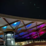 Sydney Fish Market Roof Unveils Multicolored Light Display Over the Harbour