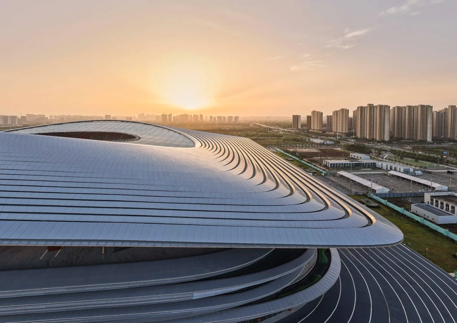 Xi’an International Football Center, designed by Zaha Hadid Architects (ZHA), China