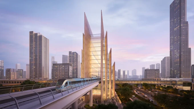 SOM Designs World's Tallest Metro Station in Dubai