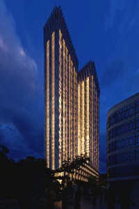 Golden Muqarnas Twins Redefining Luxury: The Espinas Royal Towers by MASK Architects