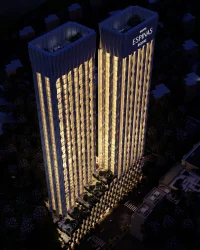 Golden Muqarnas Twins Redefining Luxury: The Espinas Royal Towers by MASK Architects
