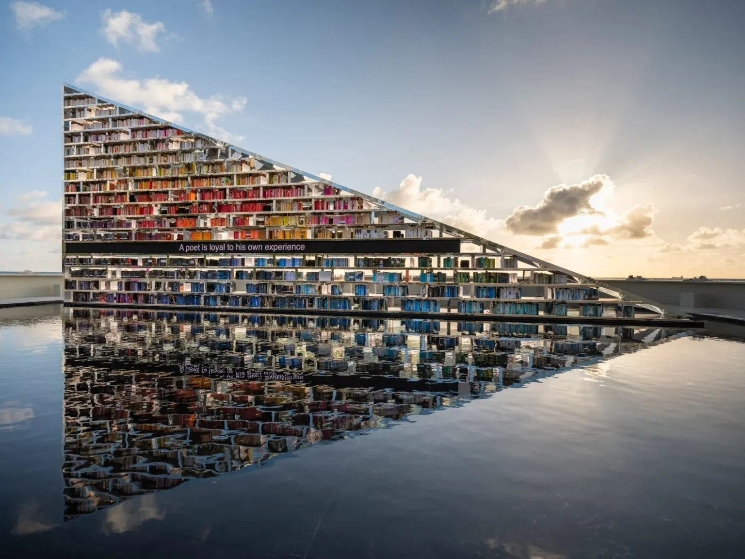 Miami Art Week 2025, Rotating bookshelf, Library of Us