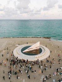 Miami Art Week 2025, Rotating bookshelf, Library of Us