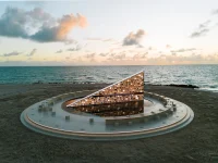 Miami Art Week 2025, Rotating bookshelf, Library of Us