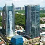Liebian International Building, 121-meter Skyscraper, 108-Meter Artificial Waterfall