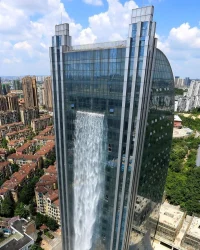 Liebian International Building, 121-meter Skyscraper, 108-Meter Artificial Waterfall