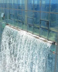 Liebian International Building, 121-meter Skyscraper, 108-Meter Artificial Waterfall